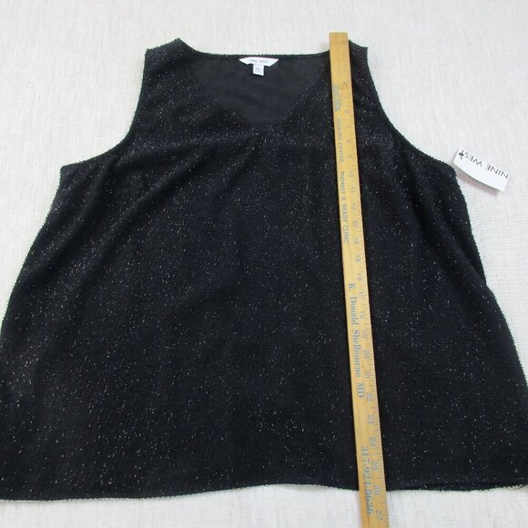 Nine West Tank‎ Top Womens Size 2XL Black Tweed Lightweight Sleeveless V Neck - Picture 7 of 8